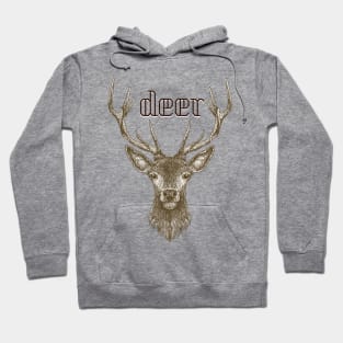 Deer Drawing Style Hoodie